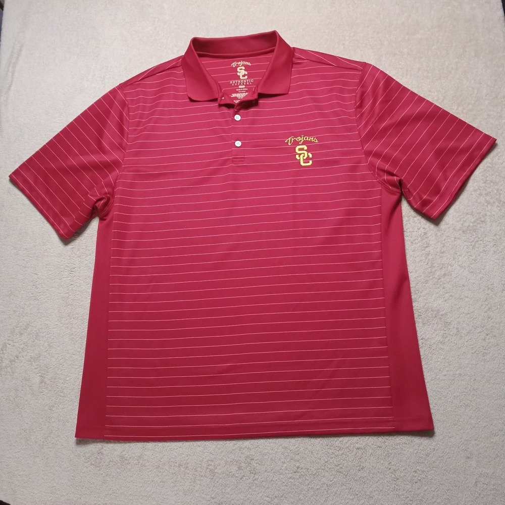 USC Trojans Authentic Apparel Men's Polo Short Sleeve Shirt Size 2XL‎